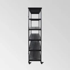 68" Farrells Industrial 5 Shelf Bookcase Gray - Christopher Knight Home -Christopher Knight Home GUEST 04886bb7 2ac9 4dde 8db2 010c095a2890