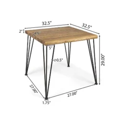 32" Maverick Square Industrial Dining Table Teak - Christopher Knight Home -Christopher Knight Home GUEST 0ae04e35 1ff5 4382 8387 3db45f633dbc