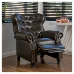 Walder Bonded Leather Press-Back Recliner Club Chair Brown - Christopher Knight Home -Christopher Knight Home GUEST 0ba9bcd7 e12f 4533 9f0b a567f55a5dbe