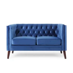 Holasek Contemporary Velvet Upholstered Tufted Loveseat - Christopher Knight Home -Christopher Knight Home GUEST 0fa40d94 84d9 4bde a98e c3ca1be2435e
