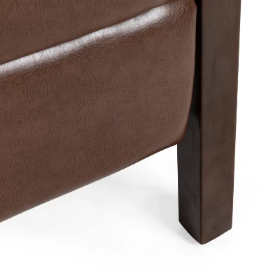 Fernhill Mid Century Modern Faux Leather Upholstered Pushback Recliner Dark Brown/Dark Espresso - Christopher Knight Home 7 Fernhill Mid Century Modern Faux Leather Upholstered Pushback Recliner Dark Brown/Dark Espresso - Christopher Knight Home - Image 5