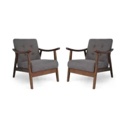 Set Of 2 Chabani Mid-Century Modern Accent Chair - Christopher Knight Home -Christopher Knight Home GUEST 10eda0cf 49b1 4301 80d8 70c0f98e5c5e