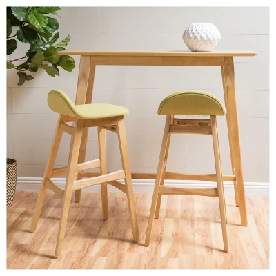 42" Moria Bar Height Dining Set Natural Oak/Green Tea - Christopher Knight Home 3 42" Moria Bar Height Dining Set Natural Oak/Green Tea - Christopher Knight Home