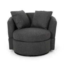 Smyrna Contemporary Upholstered Swivel Club Chair - Christopher Knight Home -Christopher Knight Home GUEST 13986a27 8f7e 4027 a7f7 796a888e7d1f