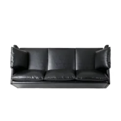 Brockbank Modern Faux Leather 3 Seater Sofa With Pillows - Christopher Knight Home -Christopher Knight Home GUEST 13fde261 0ec0 4505 ba2c f8586db1d797