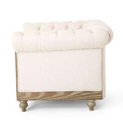 Castalia Chesterfield Tufted Fabric Club Chair With Nailhead Trim - Christopher Knight Home 5 Castalia Chesterfield Tufted Fabric Club Chair With Nailhead Trim - Christopher Knight Home - Image 3