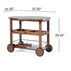 Cynthia Farmhouse Wooden Bar Cart Dark Oak Brown - Christopher Knight Home -Christopher Knight Home GUEST 183e02ad 3d4e 4be7 adf6 f25908437c9f