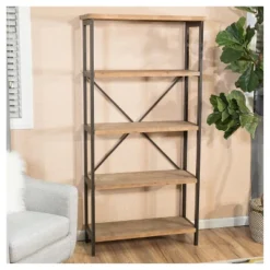 Perth 68.5" 5-Shelf Industrial Bookcase Antique - Christopher Knight Home -Christopher Knight Home GUEST 1a1fed0c 2baf 47d1 80a3 20b1215ec187