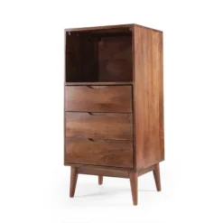Rabun Handcrafted Mid-Century Modern Mango Wood 3 Drawer Chest Light Oak - Christopher Knight Home -Christopher Knight Home GUEST 1ae08814 76a3 4129 9369 27271014ddba