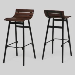Set Of 2 Pepperwood Wooden Barstool - Christopher Knight Home -Christopher Knight Home GUEST 1c172cb6 02f9 4659 a415 e2ab61af635c