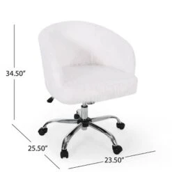 Syosset Modern Glam Swivel Office Chair White/Silver - Christopher Knight Home -Christopher Knight Home GUEST 1cf47943 d760 42a0 abc0 21d05776f5ca