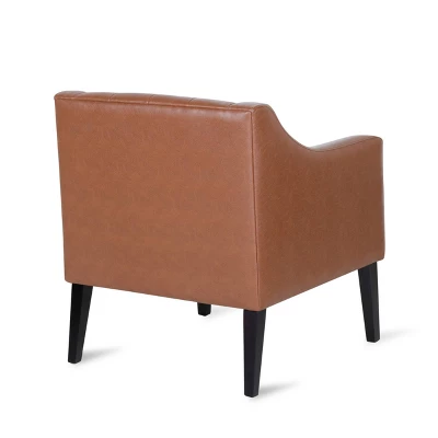 Deanna Contemporary Faux Leather Tufted Accent Chair - Christopher Knight Home 4 Deanna Contemporary Faux Leather Tufted Accent Chair - Christopher Knight Home - Image 2