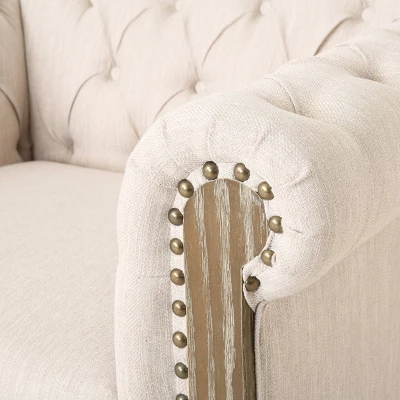 Castalia Chesterfield Tufted Fabric Club Chair With Nailhead Trim - Christopher Knight Home 9 Castalia Chesterfield Tufted Fabric Club Chair With Nailhead Trim - Christopher Knight Home - Image 7