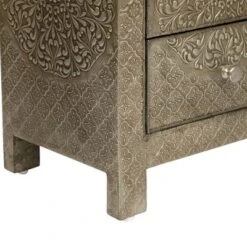 Deschutes Handcrafted Boho 3 Drawer Nightstand Silver - Christopher Knight Home -Christopher Knight Home GUEST 1ec3383b 2d0b 40df 8c02 ed08a72b5a76