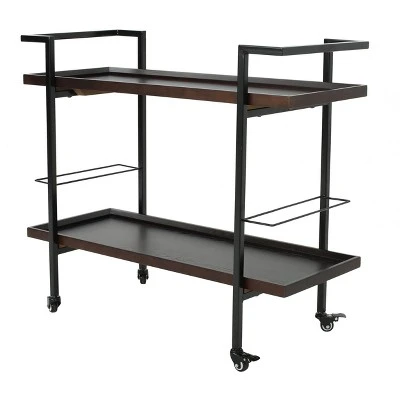 Gerard Industrial Wooden Bar Cart - Christopher Knight Home 11 Gerard Industrial Wooden Bar Cart - Christopher Knight Home - Image 9