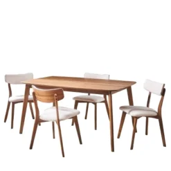 5pc Alma Mid Century Wood Dining Set - Christopher Knight Home -Christopher Knight Home GUEST 1f5e1539 877f 4c69 926d 3222ca1de44e