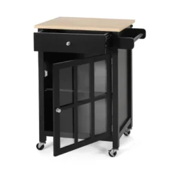 Maynard Contemporary Glass Paneled Kitchen Cart Natural/Black - Christopher Knight Home 15 Maynard Contemporary Glass Paneled Kitchen Cart Natural/Black - Christopher Knight Home -Christopher Knight Home GUEST 207cd4cb 56e9 4e0d a6a8 bf9b52fbb960