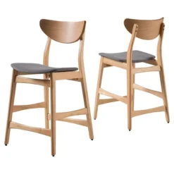 Set Of 2 24" Gavin Natural Frame Counter Height Barstool - Christopher Knight Home -Christopher Knight Home GUEST 20d78e5e 8892 42bf bf4f 51e2414a1539