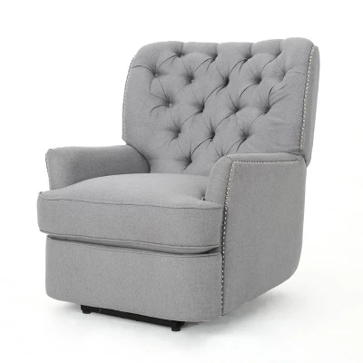 Salomo Tufted Fabric Power Recliner - Christopher Knight Home 9 Salomo Tufted Fabric Power Recliner - Christopher Knight Home - Image 7