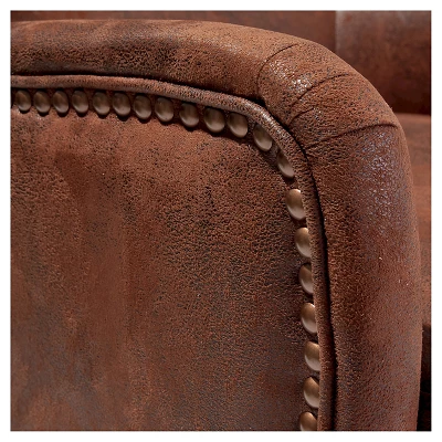 Lorenzo Studded Club Chair Brown - Christopher Knight Home 3 Lorenzo Studded Club Chair Brown - Christopher Knight Home