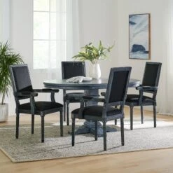 5pc Maria French Country Wood Expandable Dining Set Gray/Black - Christopher Knight Home -Christopher Knight Home GUEST 2421c578 6429 4f1b 8c33 f1044b0a7c28