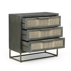 Wolfe Handcrafted Boho Mango Wood 3 Drawer Cabinet Gray/Natural - Christopher Knight Home -Christopher Knight Home GUEST 25a8951e e31c 4ca9 b23f 9c2638274411