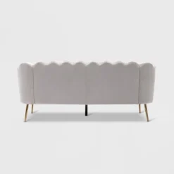 Reitz Modern Glam Velvet Channel Stitch 3 Seater Shell Sofa - Christopher Knight Home -Christopher Knight Home GUEST 26952a25 13de 4068 8f3f c35a48007322