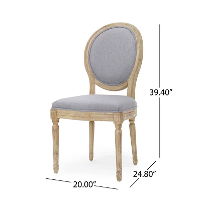 Set Of 4 Phinnaeus French Country Fabric Dining Chairs Light Gray/Natural - Christopher Knight Home 12 Set Of 4 Phinnaeus French Country Fabric Dining Chairs Light Gray/Natural - Christopher Knight Home - Image 10
