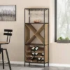 Fritsche Modern Industrial 47 Bottle Floor Wine Rack Natural/Black - Christopher Knight Home -Christopher Knight Home GUEST 2a58b696 1c4d 47a1 8466 0115c6e46e00