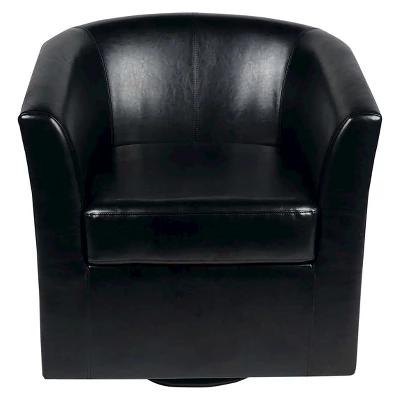 Daymian Faux Leather Swivel Club Chair - Christopher Knight Home 8 Daymian Faux Leather Swivel Club Chair - Christopher Knight Home - Image 6