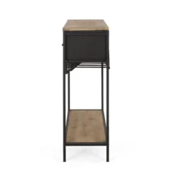 Boster Boho Industrial 8 Bottle Wine Rack Console Table With Storage Natural/Black - Christopher Knight Home -Christopher Knight Home GUEST 2c823d74 1f37 40da 8036 919c356c1c0a