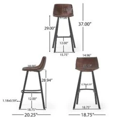 Set Of 2 30" Dax Faux Leather Barstool Brown - Christopher Knight Home -Christopher Knight Home GUEST 2d958ce4 fa9b 431b a0ad 1a2d54d26433