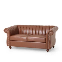 Glenmont Contemporary Channel Stitch Loveseat With Nailhead Trim - Christopher Knight Home -Christopher Knight Home GUEST 2e075eaa dd43 4bf6 b47f 209d08d9900c