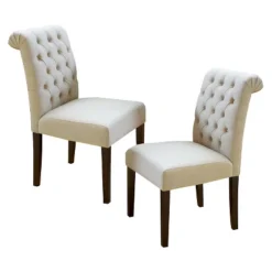 2ct Dinah Roll Top Fabric Dining Chair Set - Christopher Knight Home -Christopher Knight Home GUEST 2efba363 3ada 406b 939a 0ca5abe92d69