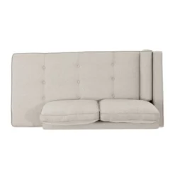 Typhaine Modern Fabric Chaise Loveseat Beige - Christopher Knight Home -Christopher Knight Home GUEST 3061b41b 4ffd 4980 87b2 64723159a03b
