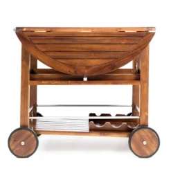 Cynthia Farmhouse Wooden Bar Cart Dark Oak Brown - Christopher Knight Home -Christopher Knight Home GUEST 3163e931 a31a 4018 8a16 77b7602558aa