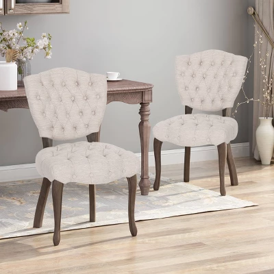 Set Of 2 Crosswind Tufted Dining Chair - Christopher Knight Home 3 Set Of 2 Crosswind Tufted Dining Chair - Christopher Knight Home