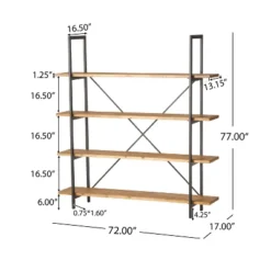 77" Septima 4 Shelf Antique Bookcase Antique - Christopher Knight Home -Christopher Knight Home GUEST 345ad8cb 6491 4474 9230 356617c7cb9b
