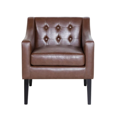 Deanna Contemporary Faux Leather Tufted Accent Chair - Christopher Knight Home 12 Deanna Contemporary Faux Leather Tufted Accent Chair - Christopher Knight Home - Image 10