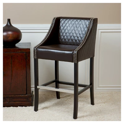 28" Milano Quilted Bonded Leather Barstool - Christopher Knight Home 5 28" Milano Quilted Bonded Leather Barstool - Christopher Knight Home - Image 3