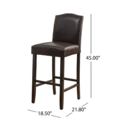 Set Of 2 Darren Contemporary Upholstered Barstools With Nailhead Trim - Christopher Knight Home -Christopher Knight Home GUEST 38d78649 bae5 4e78 b6d4 d7167da27f71