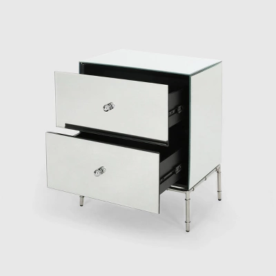 Crowley Modern Mirrored Cabinet Silver - Christopher Knight Home 4 Crowley Modern Mirrored Cabinet Silver - Christopher Knight Home - Image 2