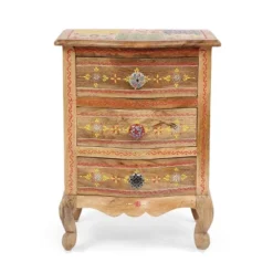 Ailey Handcrafted Boho Mango Wood 3 Drawer Nightstand Natural - Christopher Knight Home 15 Ailey Handcrafted Boho Mango Wood 3 Drawer Nightstand Natural - Christopher Knight Home -Christopher Knight Home GUEST 3924a78e 3952 49db 866c 6794bccc9300
