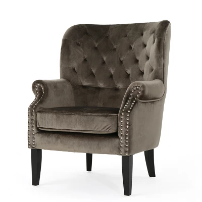 Tomlin New Velvet Club Chair - Christopher Knight Home 7 Tomlin New Velvet Club Chair - Christopher Knight Home - Image 5
