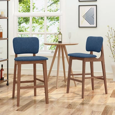 Set Of 2 Fessenden Barstools Dark Blue - Christopher Knight Home 3 Set Of 2 Fessenden Barstools Dark Blue - Christopher Knight Home