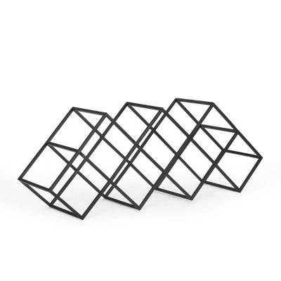 Mcclellan Modern Industrial 7 Bottle Tabletop Wine Rack Black - Christopher Knight Home 4 Mcclellan Modern Industrial 7 Bottle Tabletop Wine Rack Black - Christopher Knight Home - Image 2