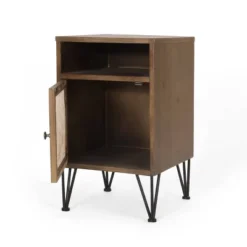 Pilster Contemporary End Table With Storage Walnut/Natural/Black - Christopher Knight Home 13 Pilster Contemporary End Table With Storage Walnut/Natural/Black - Christopher Knight Home -Christopher Knight Home GUEST 3ec45422 f98d 4b9c 8c87 6f001645d307