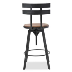 Set Of 2 Alanis Modern Industrial Firwood Adjustable Height Swivel Barstools Natural/Black Brushed Silver - Christopher Knight Home -Christopher Knight Home GUEST 3f014a11 9055 40f8 bdae 732a11a4f142