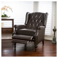 Walter Brown Bonded Leather Recliner Club Chair - Christopher Knight Home -Christopher Knight Home GUEST 46b52b6b f604 4b8d 925c e3374f9adb2e