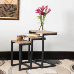 Tohono Nesting Tables Antique Firwood (Set Of 3) - Christopher Knight Home -Christopher Knight Home GUEST 478bf65a 4e40 426f b727 9e2bae608b60